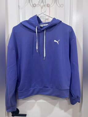 Puma Women's Purple Crewneck Hoodie with White Logo